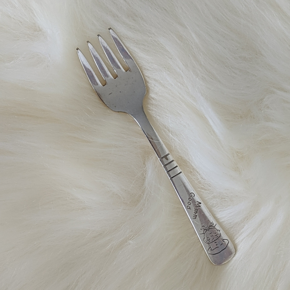 Vintage 1950s silver child's fork